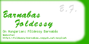 barnabas foldessy business card